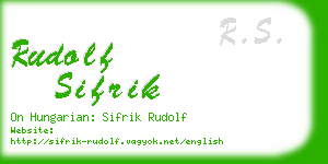 rudolf sifrik business card